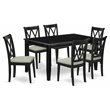 Pemberly Row 7-Piece Dining Set with Rectangular Table in Black Finish