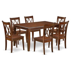 Pemberly Row 7-Piece Mahogany Dining Set w/ X-Back Chairs