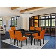 Pemberly Row 7-Piece Wood Dining Set with Black Table and Baked Bean Chairs