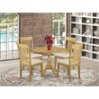 Pemberly Row 5-Piece Wood Dining Set with Upholstered Seats in Oak Finish