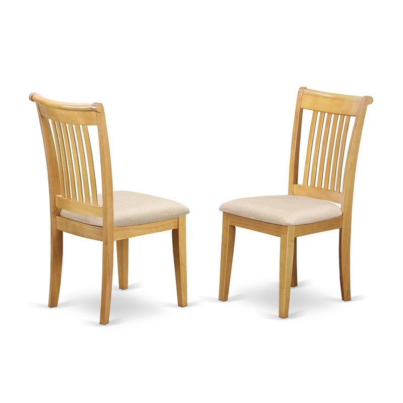 Pemberly Row 5-Piece Wood Dining Set with Upholstered Seats in Oak Finish