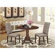 Pemberly Row 3-Piece Dining Set with Upholstered Chairs in Mahogany/Dark Khaki