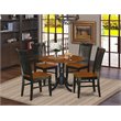 Pemberly Row 5-Piece Wood Dinette Set in Black/Cherry