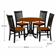 Pemberly Row 5-Piece Wood Dinette Set in Black/Cherry