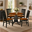 Pemberly Row 5-Piece Wood Dinette Set in Black/Cherry