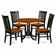 Pemberly Row 5-Piece Wood Dinette Set in Black/Cherry