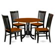 Pemberly Row 5-Piece Wood Dinette Set in Black/Cherry