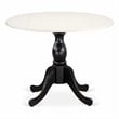 Pemberly Row Round Table with Linen White Top and Black Pedestal