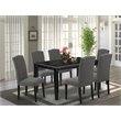Pemberly Row 7-Piece Wood Dining Set in Black/Dark Gotham Gray