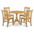 Pemberly Row 5-Piece Round Dining Set in Oak Finish