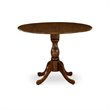 Pemberly Row 5-Piece Wooden Dining Set with Drop Leaves in Antique Walnut