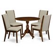 Pemberly Row 5-Piece Wooden Dining Set with Drop Leaves in Antique Walnut