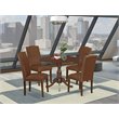 Pemberly Row 5-Piece Wood Dining Set with Faux Leather Chairs in Mahogany