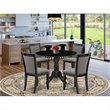 Pemberly Row 5-Piece Dining Set in Gotham Gray and Wire Brushed Black
