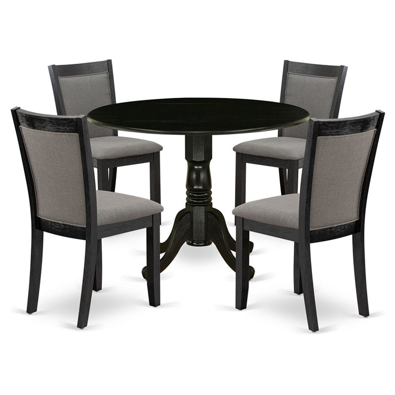 Pemberly Row 5-Piece Dining Set in Gotham Gray and Wire Brushed Black