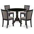 Pemberly Row 5-Piece Dining Set in Gotham Gray and Wire Brushed Black