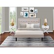 Pemberly Row 3-Piece Queen Platform Bedroom Set in Mist Beige with Nightstands