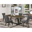Pemberly Row 5-Piece Wood Dining Set in Black and Gotham Gray