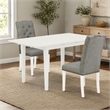 Pemberly Row 3-Piece Dinette Set in Linen White Finish with Wood Chairs