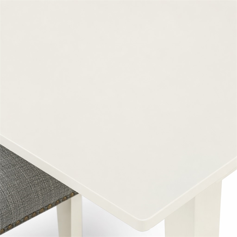 Pemberly Row 3-Piece Dinette Set in Linen White Finish with Wood Chairs