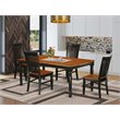 Pemberly Row 5-Piece Classic Wooden Dining Set in Black and Cherry