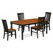 Pemberly Row 5-Piece Classic Wooden Dining Set in Black and Cherry