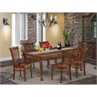 Pemberly Row 7-Piece Dining Table and Wood Chairs in Mahogany Finish