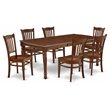 Pemberly Row 7-Piece Dining Table and Wood Chairs in Mahogany Finish