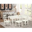 Pemberly Row 7-Piece Wood Dining Set in Linen White with Rectangular Table
