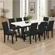 Pemberly Row 9-Piece Wood Dinette Set in Black and Linen White Finish