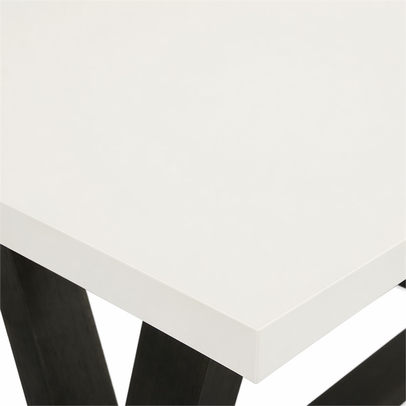 Pemberly Row 9-Piece Wood Dinette Set in Black and Linen White Finish