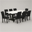 Pemberly Row 9-Piece Wood Dinette Set in Black and Linen White Finish