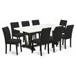 Pemberly Row 9-Piece Wood Dinette Set in Black and Linen White Finish