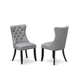 Pemberly Row Parson Dining Chair Set of 2 in Sand Blasted Black and Light Gray