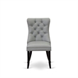 Pemberly Row Parson Dining Chair Set of 2 in Sand Blasted Black and Light Gray