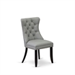 Pemberly Row Parson Dining Chair Set of 2 in Sand Blasted Black and Light Gray