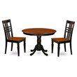 Pemberly Row Hartland 3-Piece Wood Dining Set in Black and Cherry