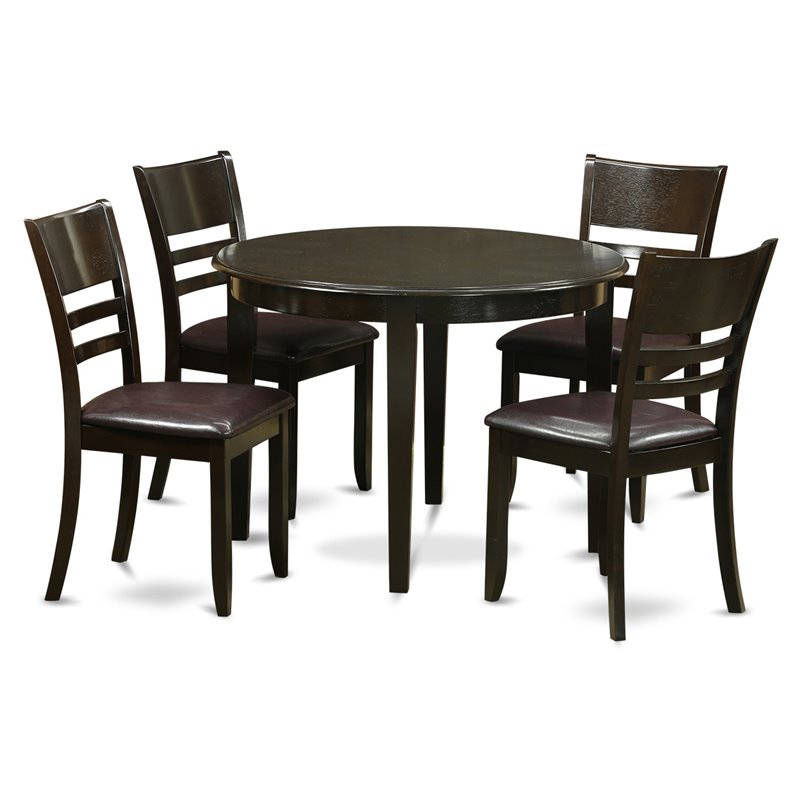 Pemberly Row 5-Piece Wood Dining Set in Elegant Cappuccino Finish