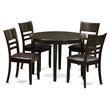 Pemberly Row 5-Piece Wood Dining Set in Elegant Cappuccino Finish