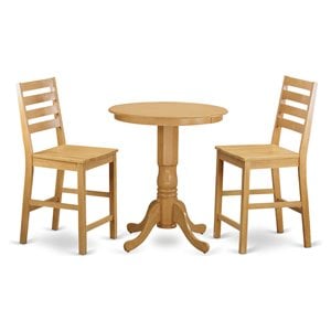 Pemberly Row 3-Piece Oak Dining Set with Counter Height Chairs