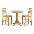 Pemberly Row 3-Piece Oak Dining Set with Counter Height Chairs