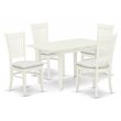 Pemberly Row Norfolk 5-Piece Wood Dinette Set in Linen White Finish