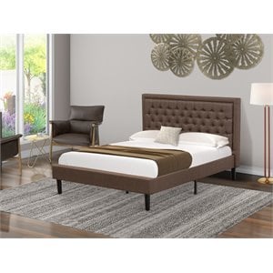 Pemberly Row Kendall Queen Wood Bed Frame with Brown Finish