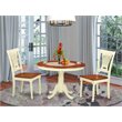 Pemberly Row Hartland 3-Piece Dining Set w/ Wood Seats in Cherry