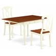 Pemberly Row 3-Piece Wood Dining Set with Chairs in Buttermilk and Cherry