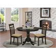 Pemberly Row 3-Piece Round Dining Table Set with Cappuccino Finish