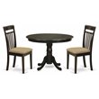 Pemberly Row 3-Piece Round Dining Table Set with Cappuccino Finish