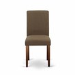 Pemberly Row Set of 2 Linen Upholstered Dining Chairs in Mahogany and Coffee