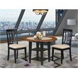 Pemberly Row 3-Piece Wood Dining Set with Cushion Seats in Black & Cherry
