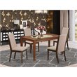 Pemberly Row Capri 5-Piece Wood Dining Set in Mahogany and Light Tan